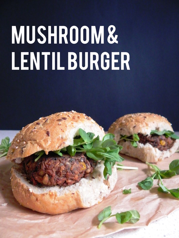 mushroom lentil burger 1